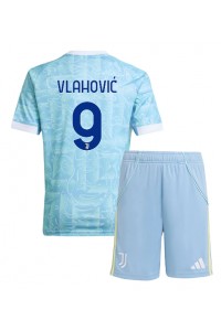 Fotbalové Dres Juventus Dusan Vlahovic #9 Dětské Venkovní Oblečení 2025-26 Krátký Rukáv (+ trenýrky)